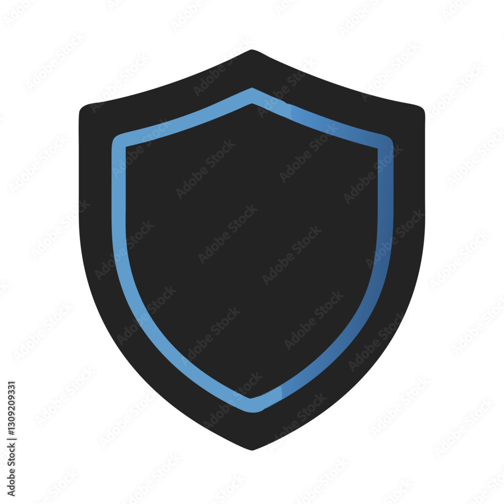Blue Outline Shield Vector Graphic for Security and Protection Themes Blue Outline Shield Vector Graphic for Security and Protection Themes