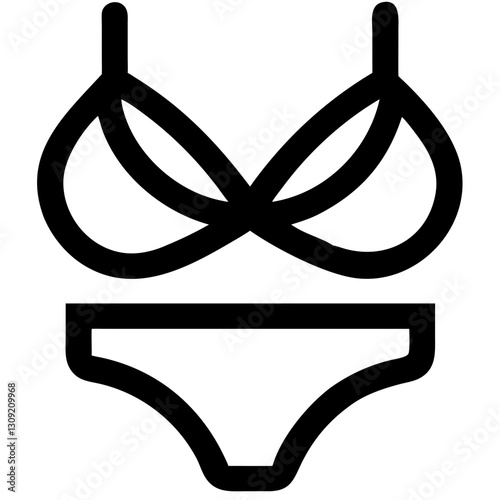 Minimalist Bikini Outline Vector for Fashion Design and Decoration