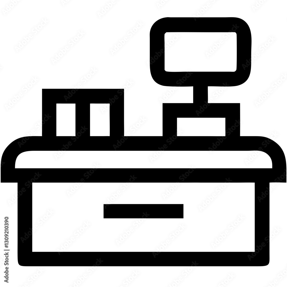 Checkout Register Vector Illustration for Retail Store Design and Business Apps Checkout Register Vector Illustration for Retail Store Design and Business Apps