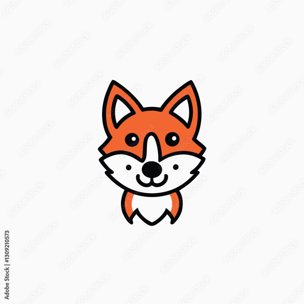 Forest animal Cartoon Fox in Nature, Cute gray kind wolf. Children's illustration on white background Forest animal Cartoon Fox in Nature, Cute gray kind wolf. Children's illustration on white background