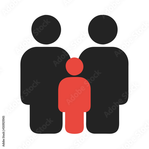 Family Vector Symbolizing Unity in Parents and Child Graphic Design