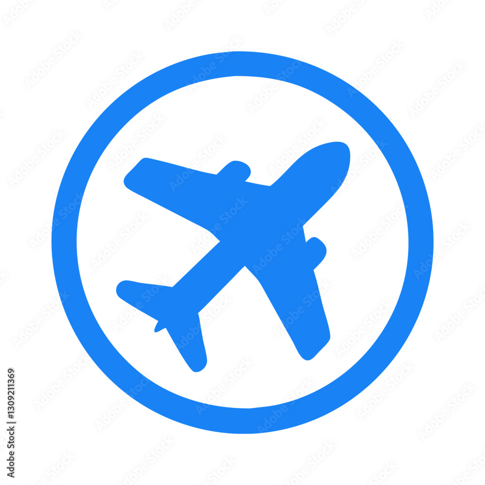Blue Airplane Vector for Flight Travel and Aviation Design Blue Airplane Vector for Flight Travel and Aviation Design