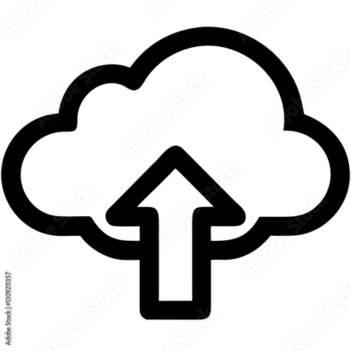 Cloud Upload Vector for Digital Files and Online Storage Solutions