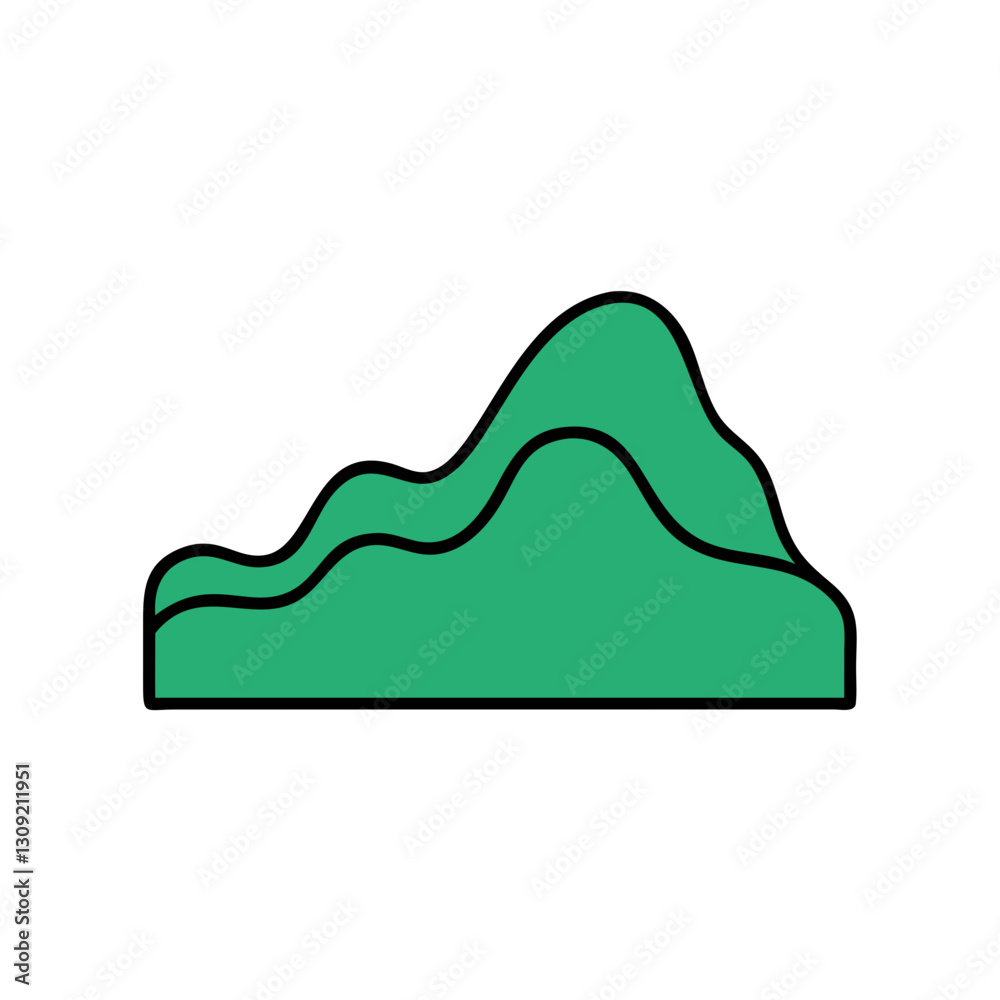 Green Abstract Mountain Silhouette Vector Minimalist Design Green Abstract Mountain Silhouette Vector Minimalist Design