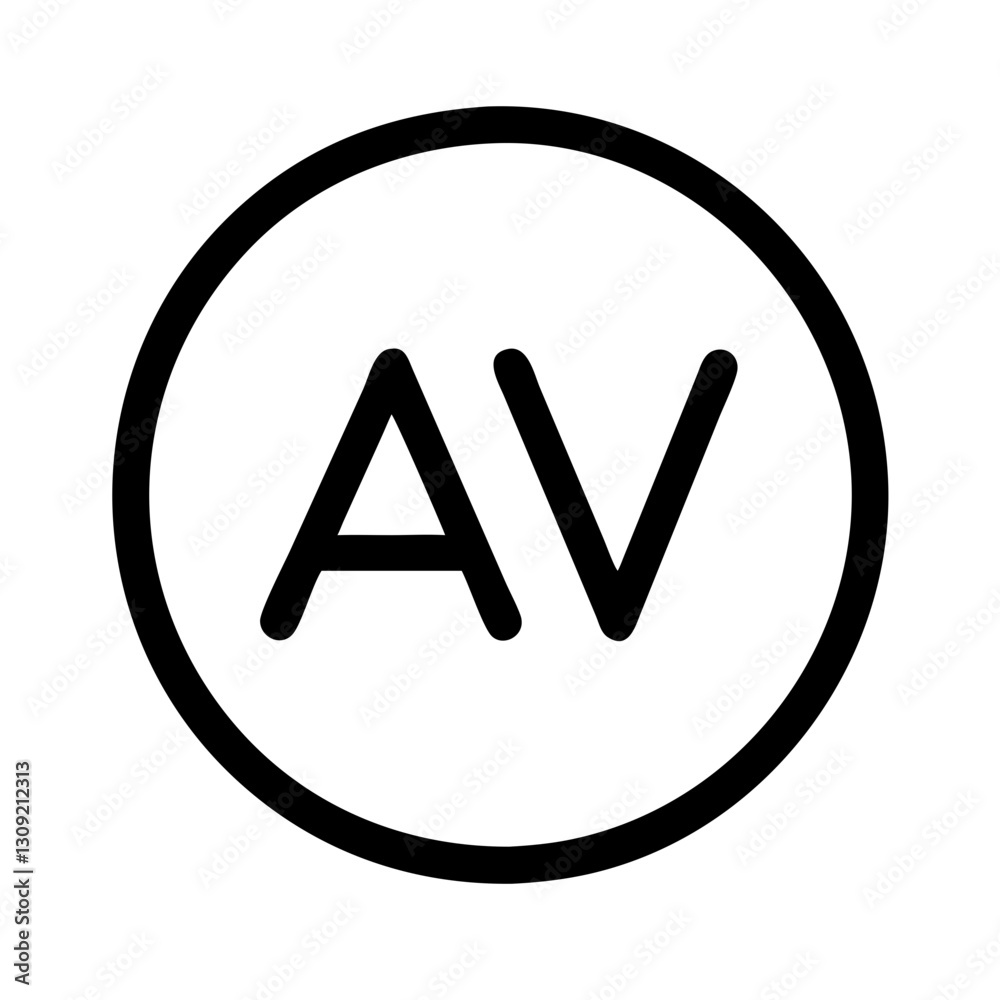 Monogram AV Circle Logo Design for Branding and Digital Use Monogram AV Circle Logo Design for Branding and Digital Use