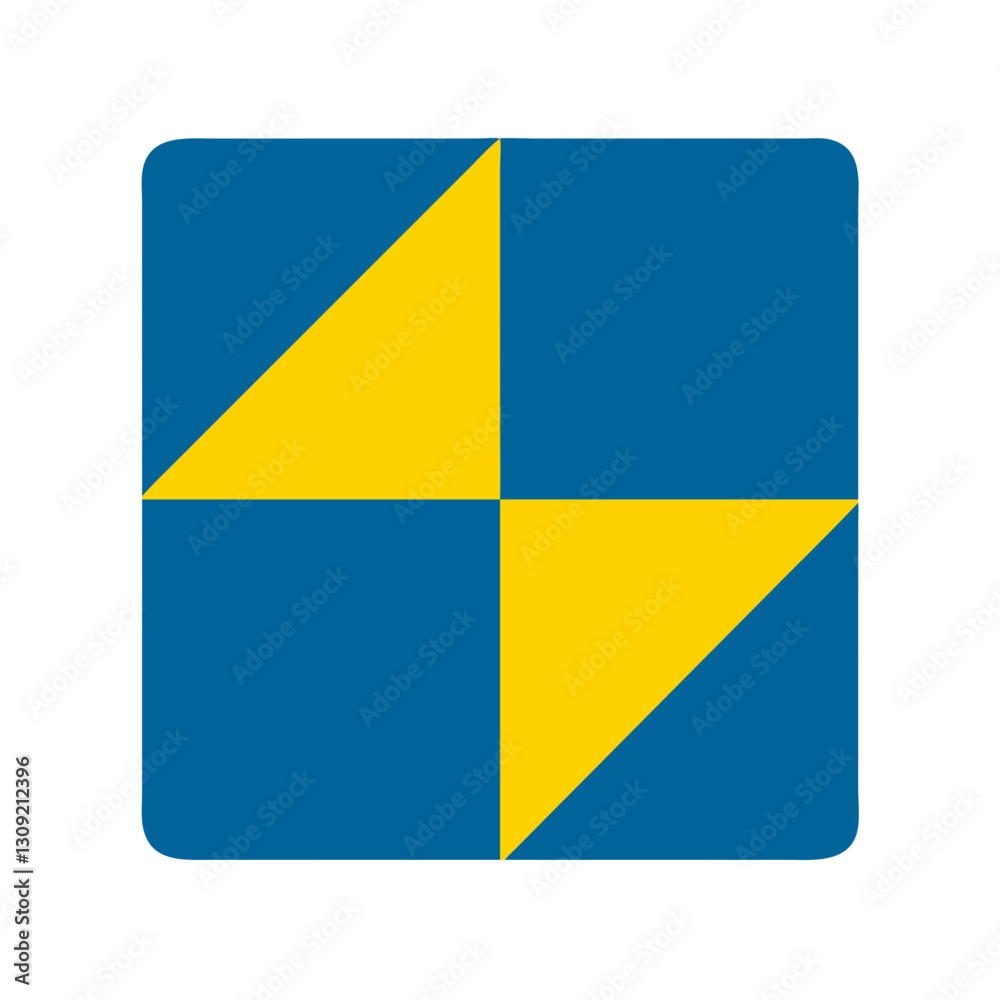 Fototapeta premium Geometric Abstract Blue and Yellow Triangle Pattern Vector Design