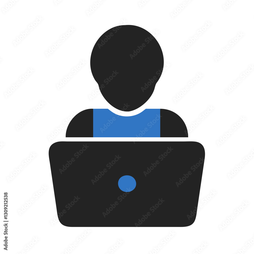 Minimalist Vector Illustration Person Using Laptop for Remote Work and Technology Design Minimalist Vector Illustration Person Using Laptop for Remote Work and Technology Design