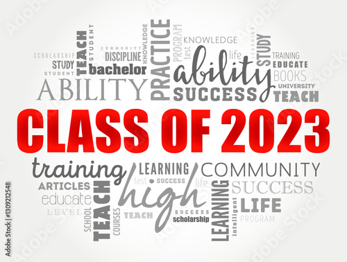 CLASS OF 2023 word cloud collage, education concept background