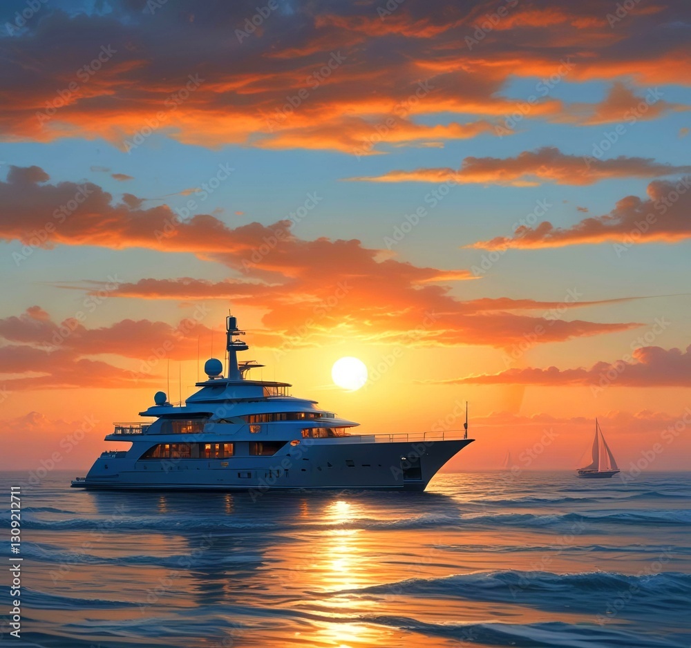 Illustration of sailboat yaht in ocean. Illustration of sailboat yaht in ocean.