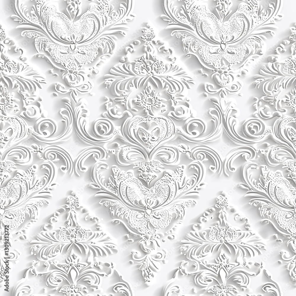 Obraz premium Seamless white floral pattern vector design for background or textile use