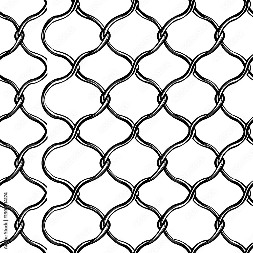 Fototapeta premium Black and white abstract pattern featuring wavy lines in a harmonious design