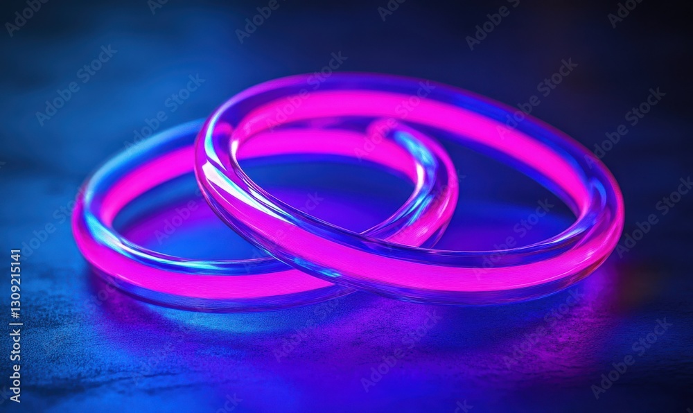Dynamic neon rings glowing in vibrant pink and blue shades, creating a futuristic and energetic abstract design Dynamic neon rings glowing in vibrant pink and blue shades, creating a futuristic and energetic abstract design