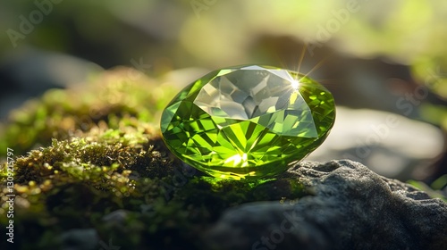 Peridot Perfection: A vibrant green peridot gemstone catching the light.