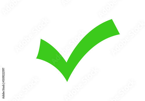 Simple green checkmark symbol, representing approval, completion, or correctness.