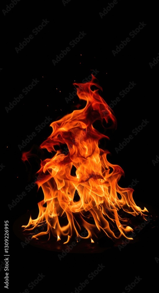 Fototapeta premium High-resolution flames burning against a black background.