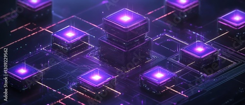 Blockchain network with interconnected tokens, digital tech structure, innovative crypto finance ecosystem, global digital asset exchange, secure and versatile financial platform