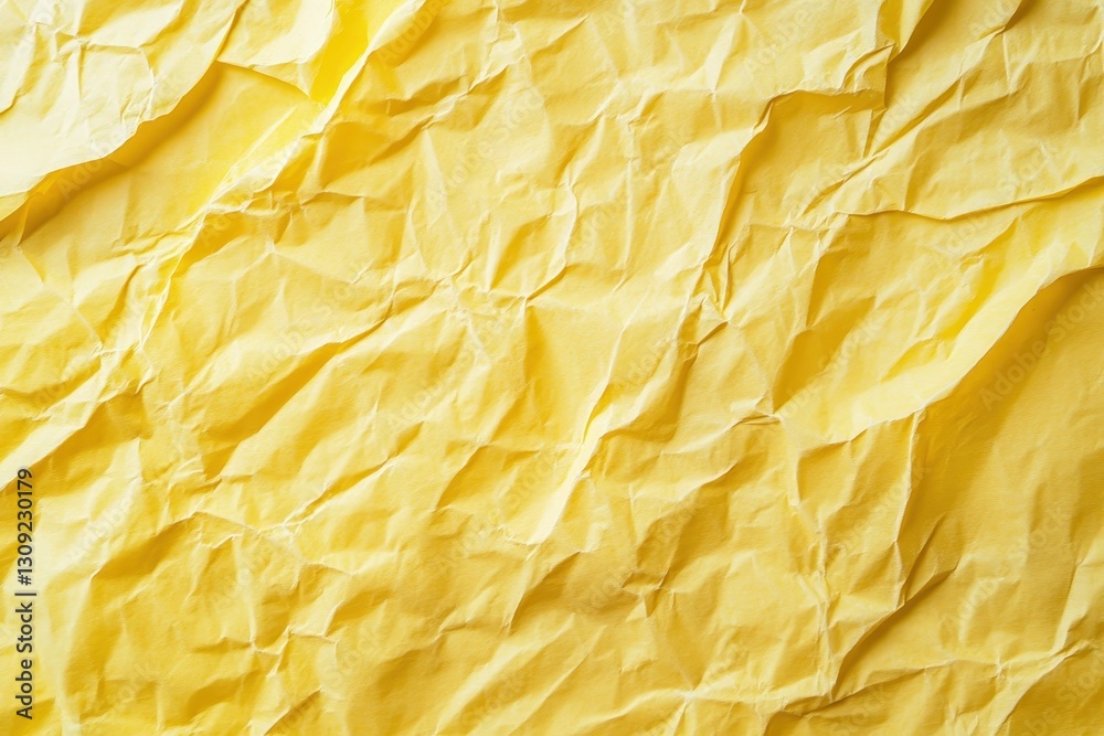 Crumpled yellow paper background demonstrating texture and abstract lines perfectly Crumpled yellow paper background demonstrating texture and abstract lines perfectly