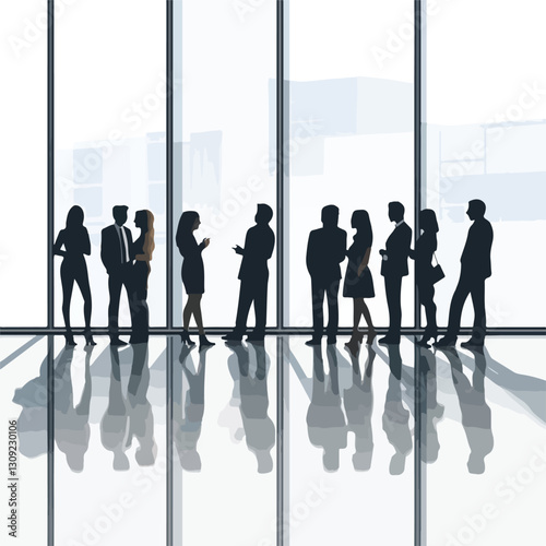 Diverse Group of People Standing in Front of Large White Wall