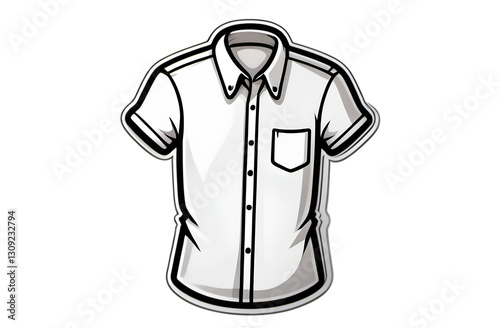 Stylish short sleeve shirt design fashion industry graphic illustration minimalist style front view modern aesthetic