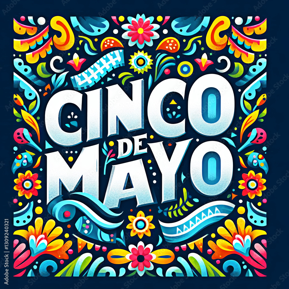 Fototapeta premium Colorful Cinco de Mayo Celebration Illustration
