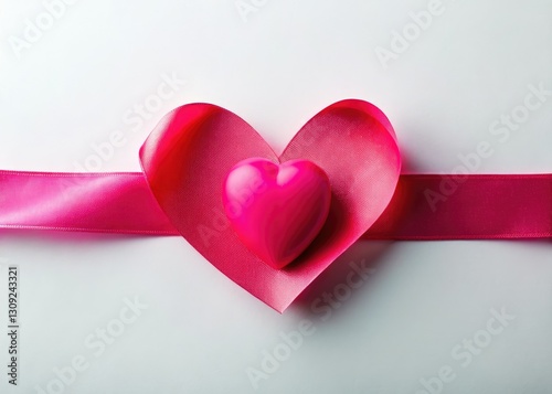 Celebrate love! A vibrant red ribbon and pink heart adorn this Valentine's Day greeting.
