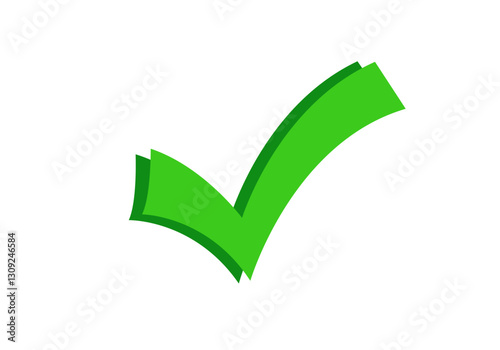 A bright green check mark symbolizing success, approval, or completion. ideal for tasks and lists.