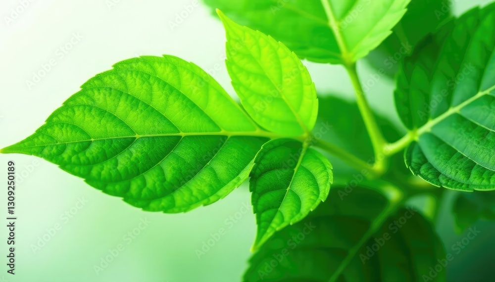 Leafy green plant isolated against white background, nature, botanical Leafy green plant isolated against white background, nature, botanical