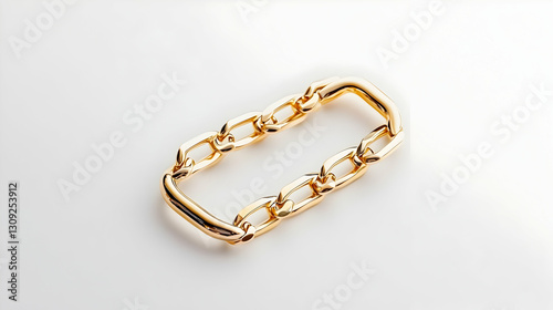 Wallpaper Mural Golden Chain Bracelet On White Surface In Studio Lighting Torontodigital.ca