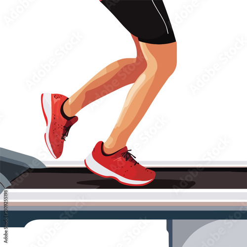 Active person running on treadmill signifies fitness and health