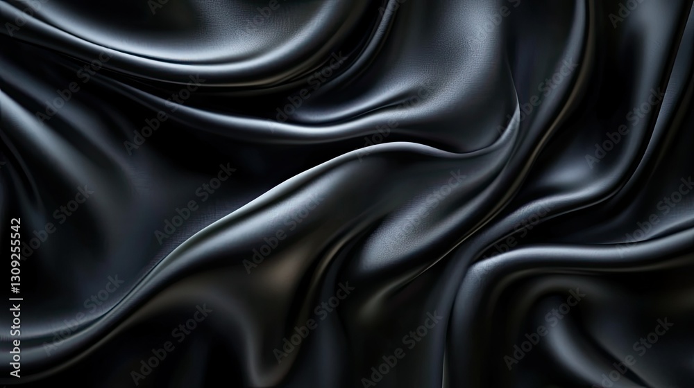 Obraz premium A luxurious dark silk satin background with gentle flowing waves, creating an elegant and refined visual.