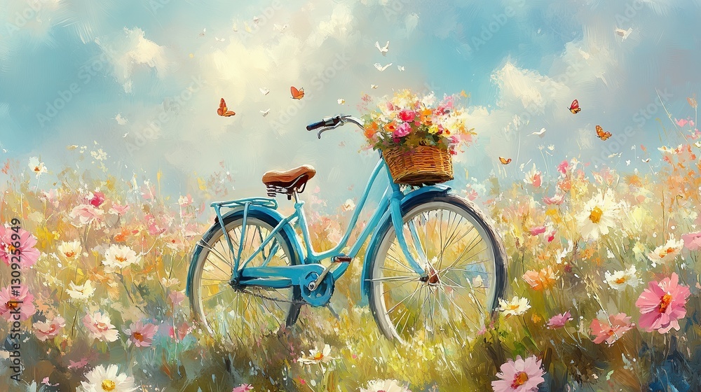 Fototapeta premium Hand-Painted Bicycle Decor