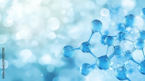 A modern medical background with soft blue hues and floating molecules, perfect for healthcare and technology themes.