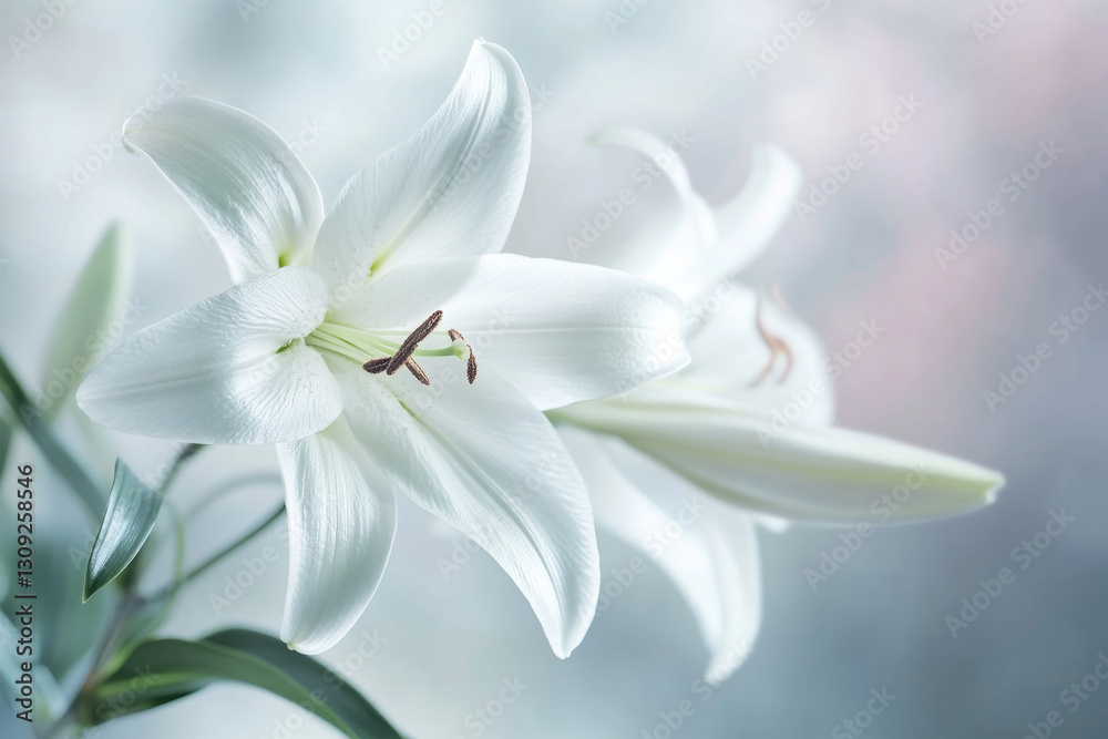 Obraz premium lily flowers on nature background.