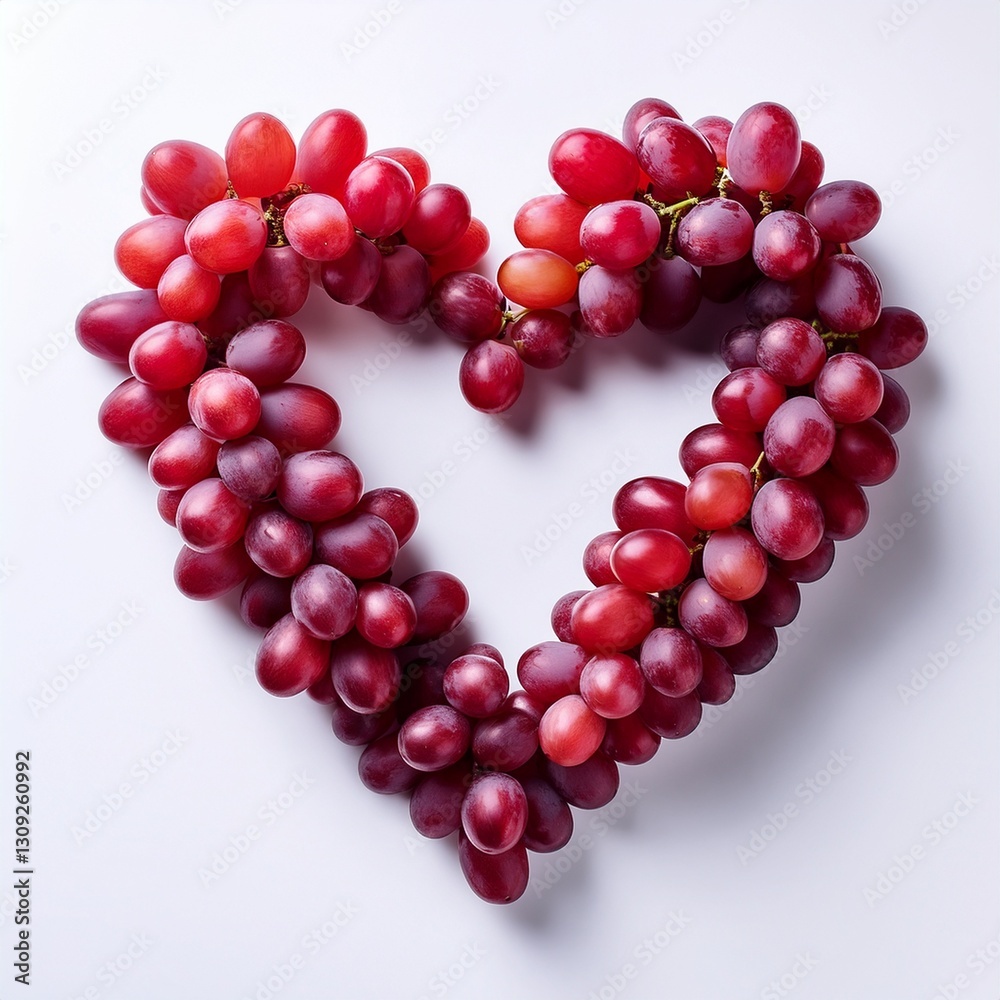 Fotografía profesional, un corazon realizado de uvas rojas, fondo blanco, realista, 4k
Fotografía profesional, un corazon realizado de uvas rojas, fondo blanco, realista, 4k