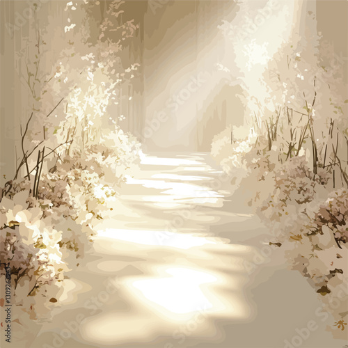 Beautiful Wedding Aisle with Floral Pathway