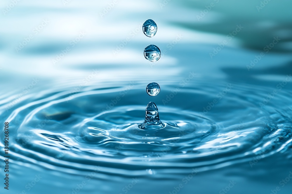 Water droplets falling, creating ripples. Water droplets falling, creating ripples.