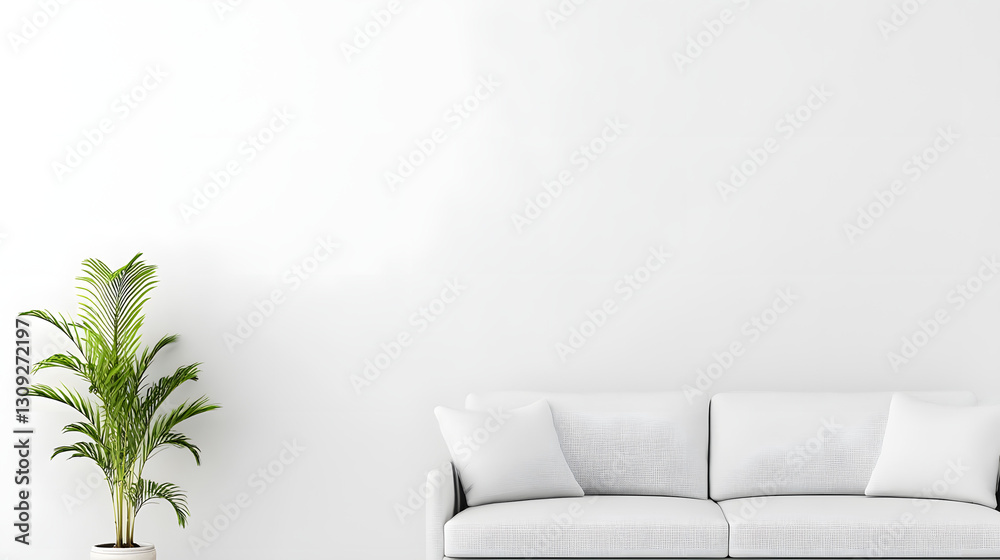 Minimalist living room with a cozy sofa and a single decorative plant, creating a serene and modern atmosphere for relaxation and comfort.
Minimalist living room with a cozy sofa and a single decorative plant, creating a serene and modern atmosphere for relaxation and comfort.