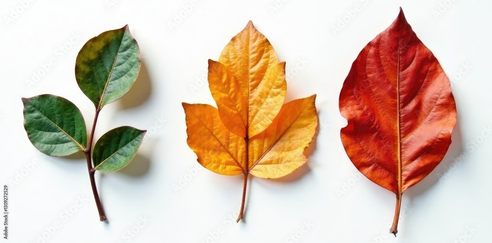 Obraz premium Dried eucalyptus leaves isolated on white background, nature, natural dyeing