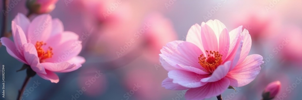 Swirling pastel blooms, soft focus, ethereal feel, soft, shapes