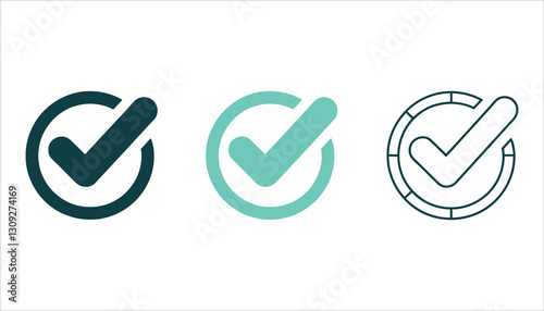Checkmark Vector Icons. Verified, Approved, and Success Symbols for UI and Design.