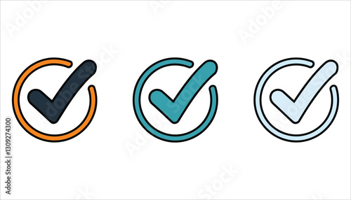 Checkmark Vector Icons. Verified, Approved, and Success Symbols for UI and Design.