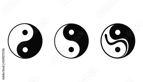 Yin Yang Symbol Vector. Taoism, Balance, Harmony, and Spiritual Energy Icon.