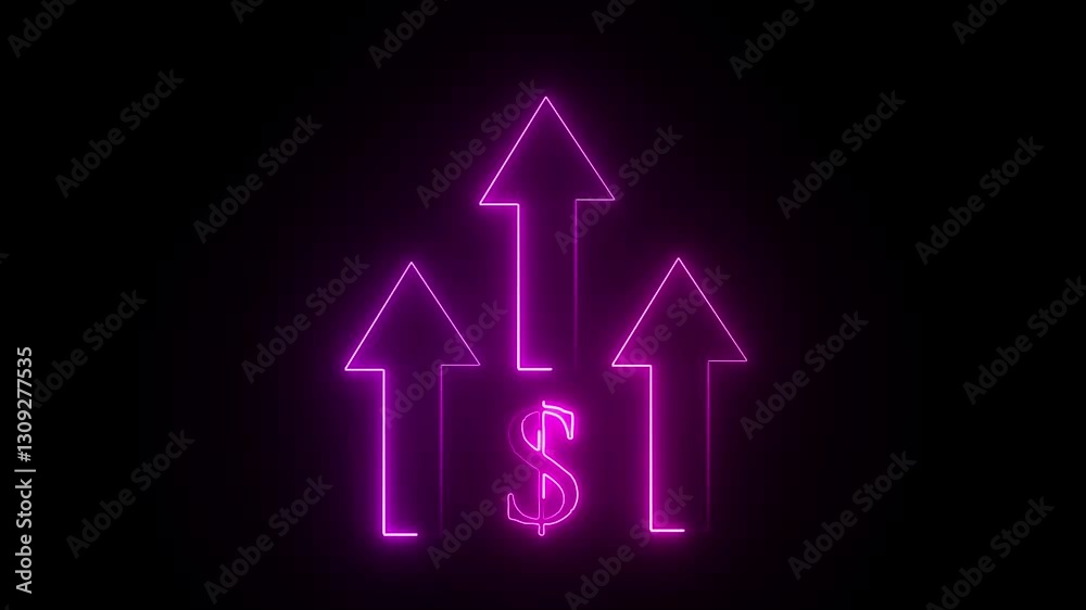 Dolar rate championship.Seamless loop. Dolar and euro random rivalry circuit with graph arrows on black background