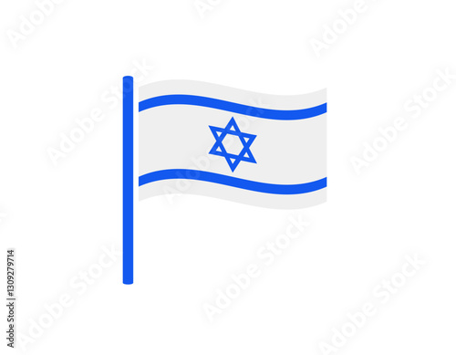 An illustration of the israeli flag featuring the star of david in blue and white colors.