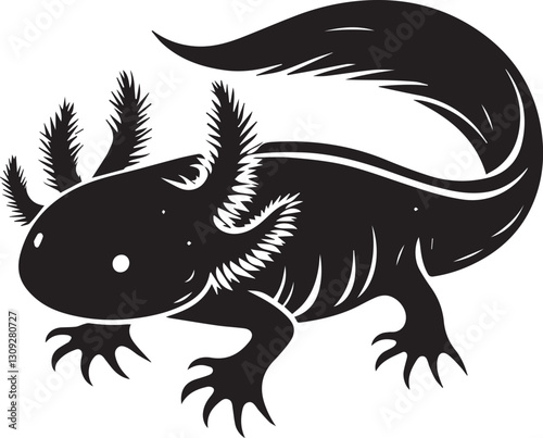 axolotl clip art vector, axolotl silhouette vector, axolotl vector illustration, axolotl logo vector, axolotl vector icon, axolotl silhouette vector isolated on white background full body