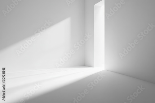 Wallpaper Mural A bright white room corner with light shining through an opening Torontodigital.ca