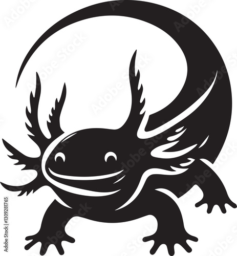 axolotl clip art vector, axolotl silhouette vector, axolotl vector illustration, axolotl logo vector, axolotl vector icon, axolotl silhouette vector isolated on white background full body
