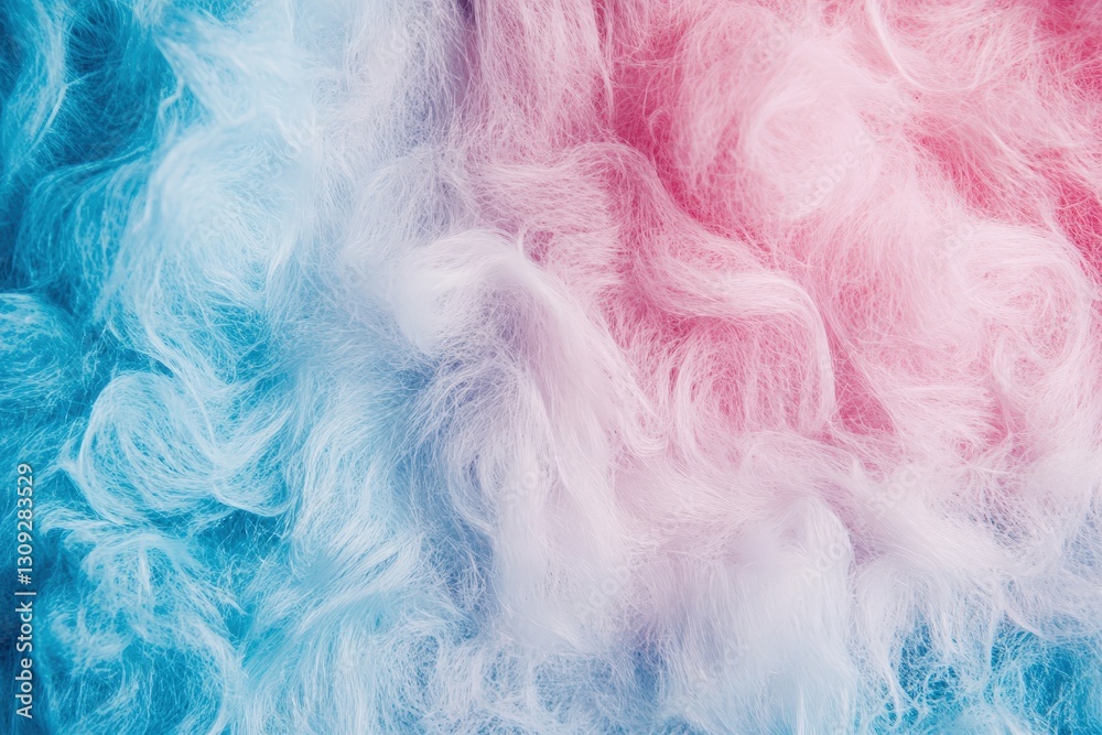 Soft fluffy and colorful textile fibers blending together in a gradient Soft fluffy and colorful textile fibers blending together in a gradient