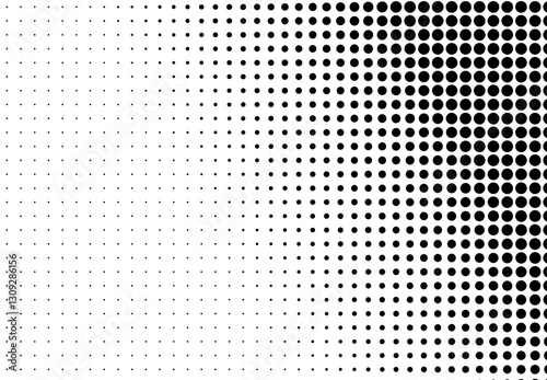 Right Side Black and White Halftone Gradient