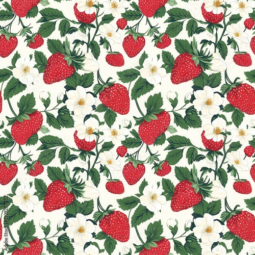 seamless pattern with strawberries